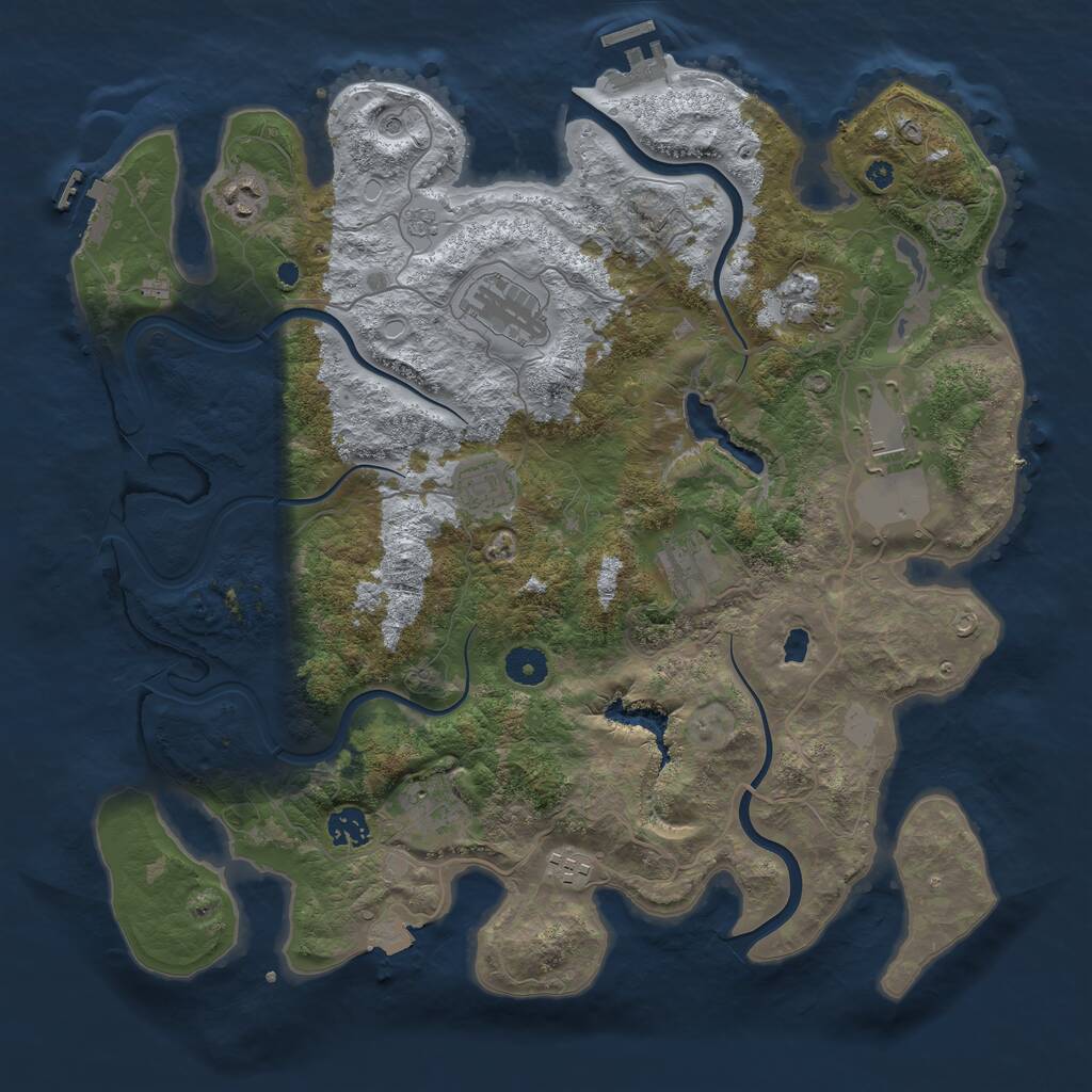 Rust Map: Procedural Map, Size: 4000, Seed: 771660972, 15 Monuments
