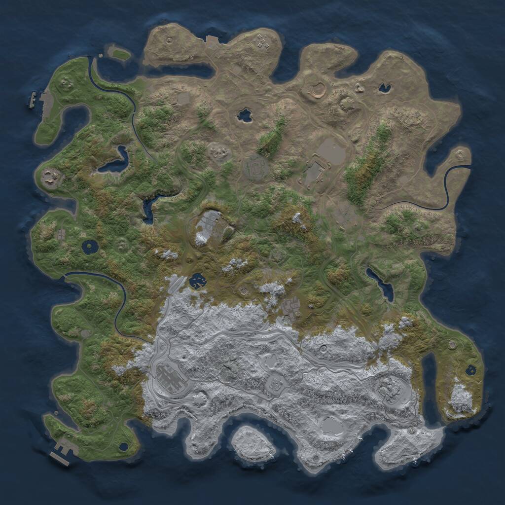 Rust Map: Procedural Map, Size: 4800, Seed: 1979816231, 17 Monuments