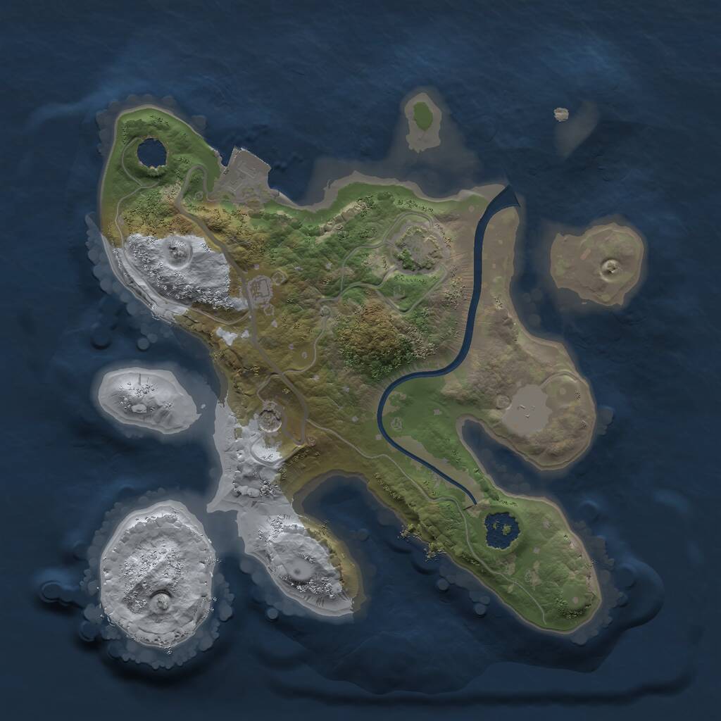 Rust Map: Procedural Map, Size: 2000, Seed: 787922802, 3 Monuments