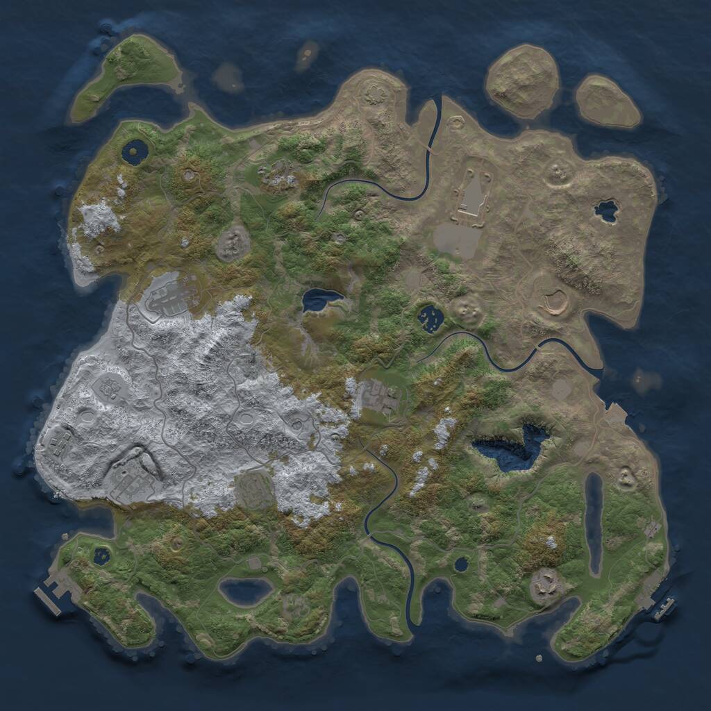 Rust Map: Procedural Map, Size: 4200, Seed: 12437, 16 Monuments