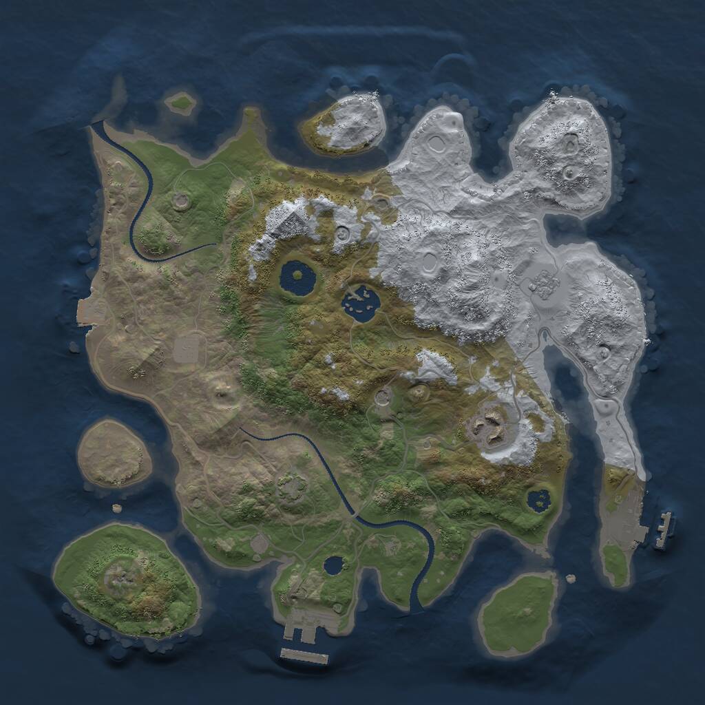 Rust Map: Procedural Map, Size: 3000, Seed: 1457652688, 8 Monuments