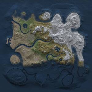 Thumbnail Rust Map: Procedural Map, Size: 3000, Seed: 1457652688, 9 Monuments