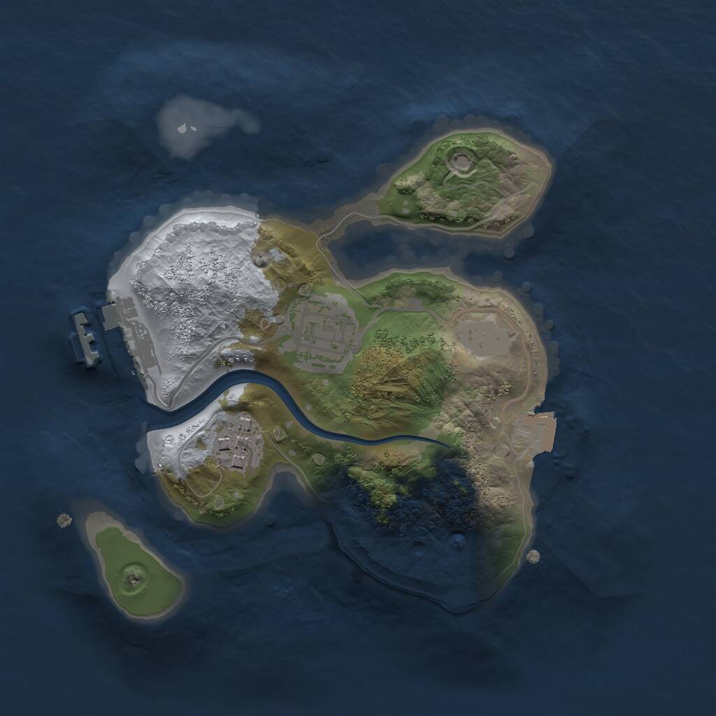 Rust Map: Procedural Map, Size: 2100, Seed: 4787, 4 Monuments