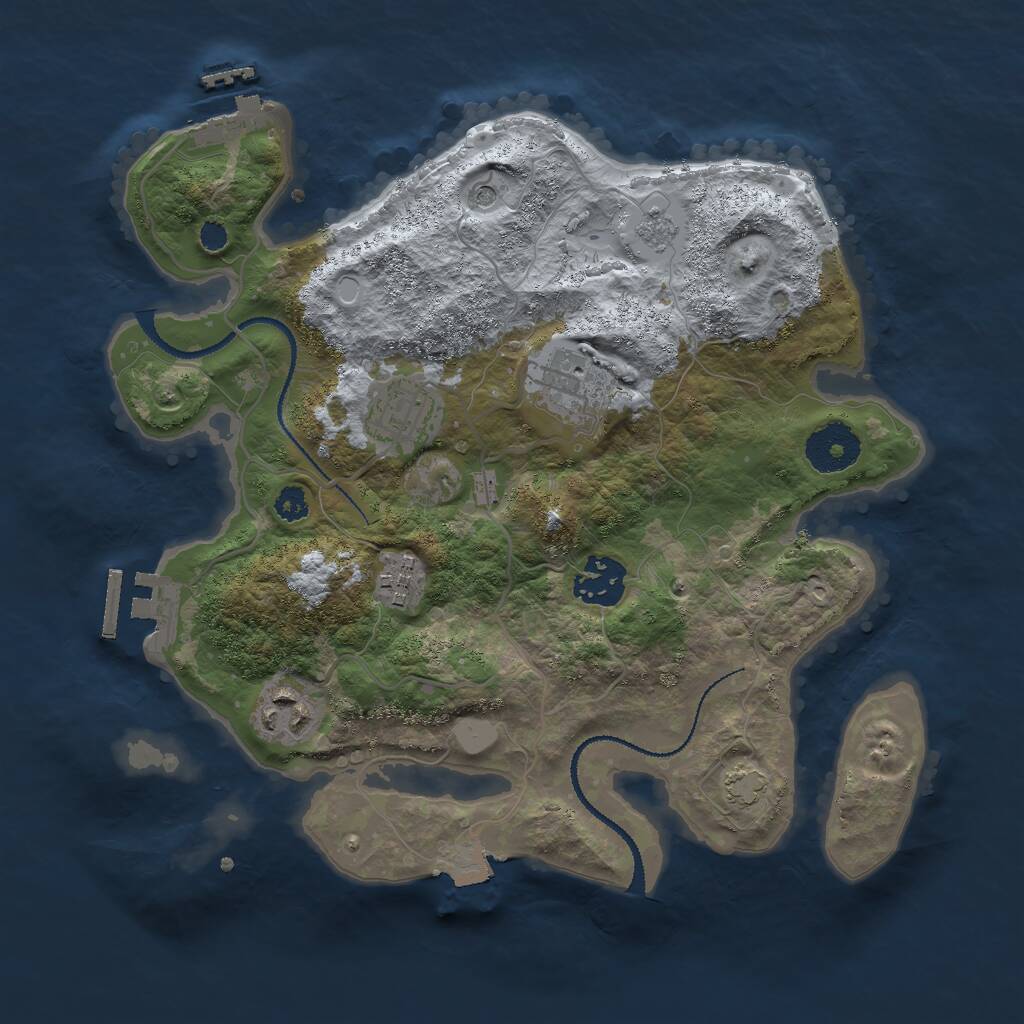 Rust Map: Procedural Map, Size: 3000, Seed: 5241768, 11 Monuments