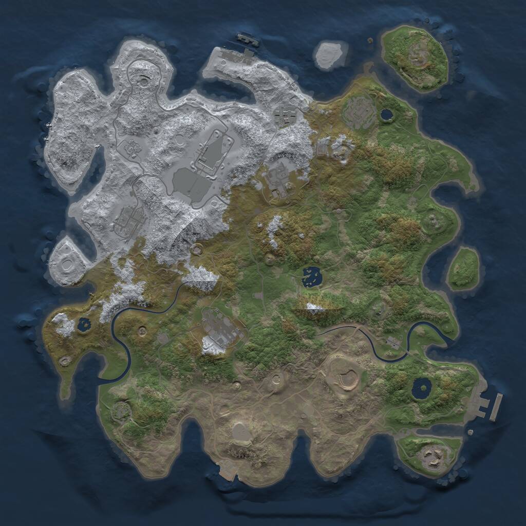 Rust Map: Procedural Map, Size: 3750, Seed: 1972288255, 15 Monuments