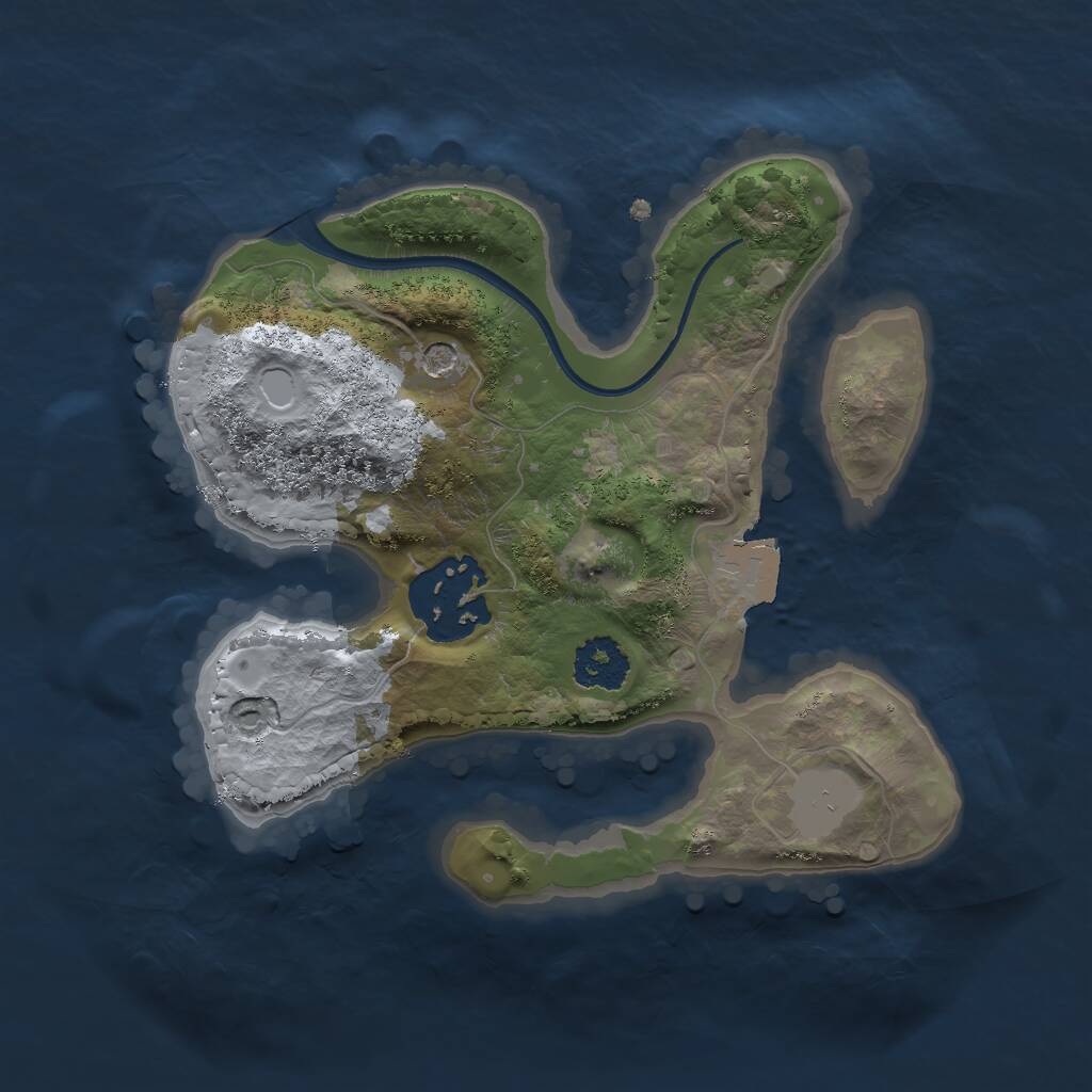 Rust Map: Procedural Map, Size: 2000, Seed: 6555264, 3 Monuments