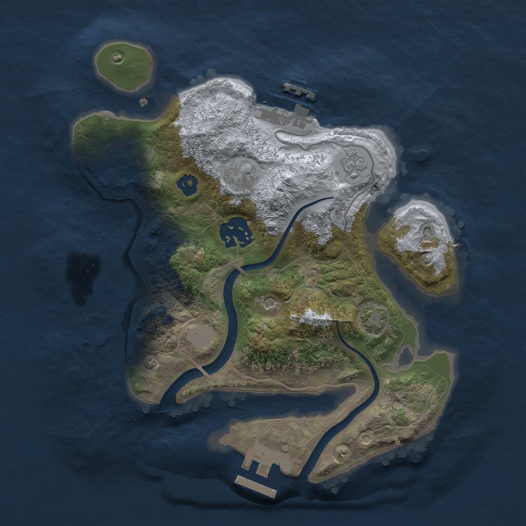 Rust Map: Procedural Map, Size: 2500, Seed: 2341687, 7 Monuments