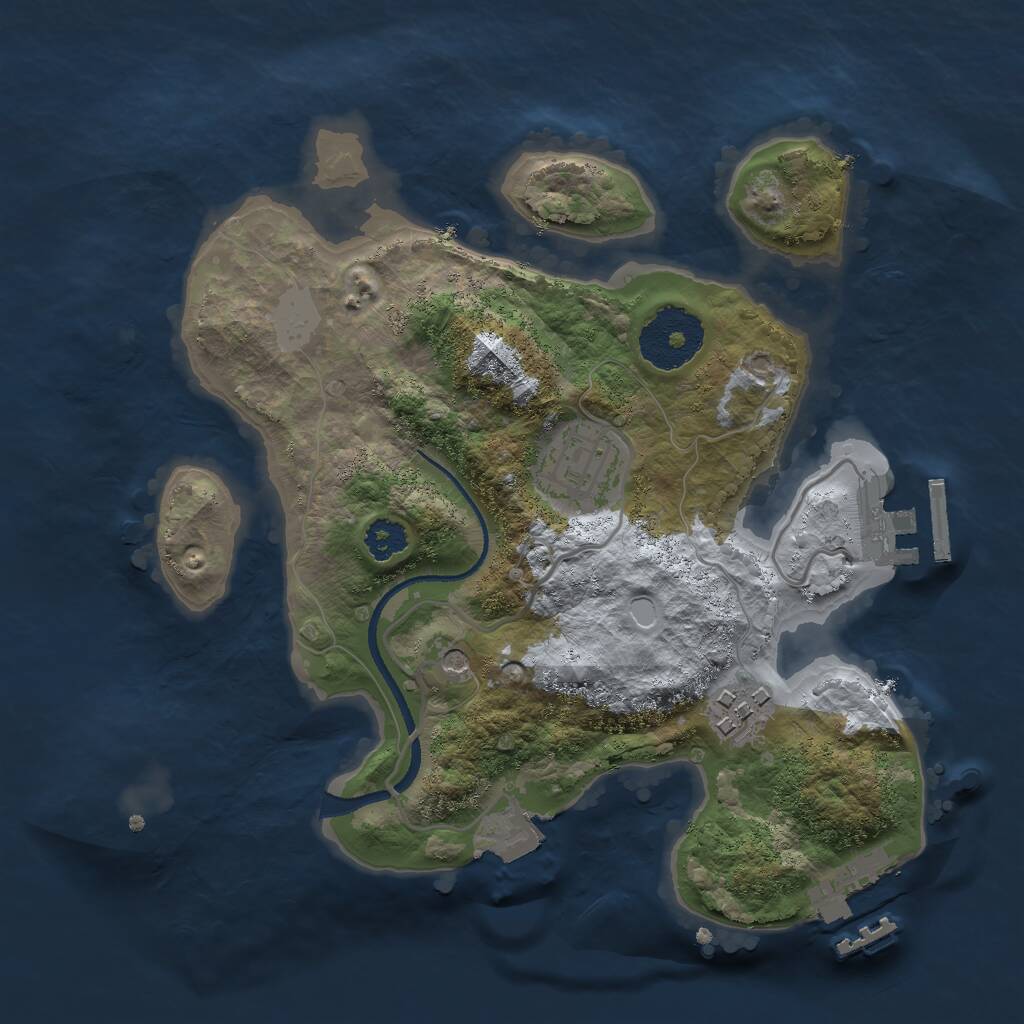 Rust Map: Procedural Map, Size: 2500, Seed: 435467590, 6 Monuments