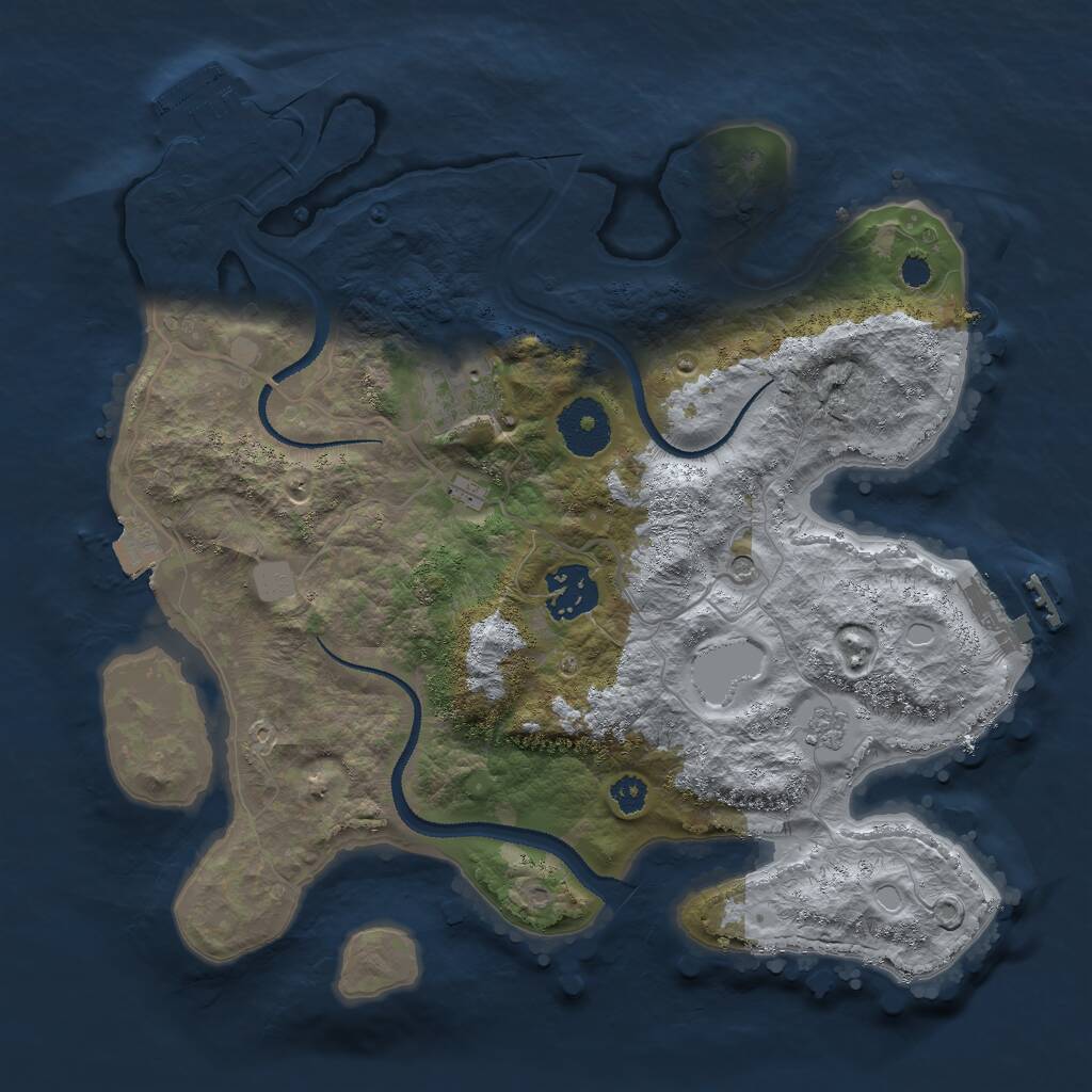 Rust Map: Procedural Map, Size: 3000, Seed: 37361, 7 Monuments