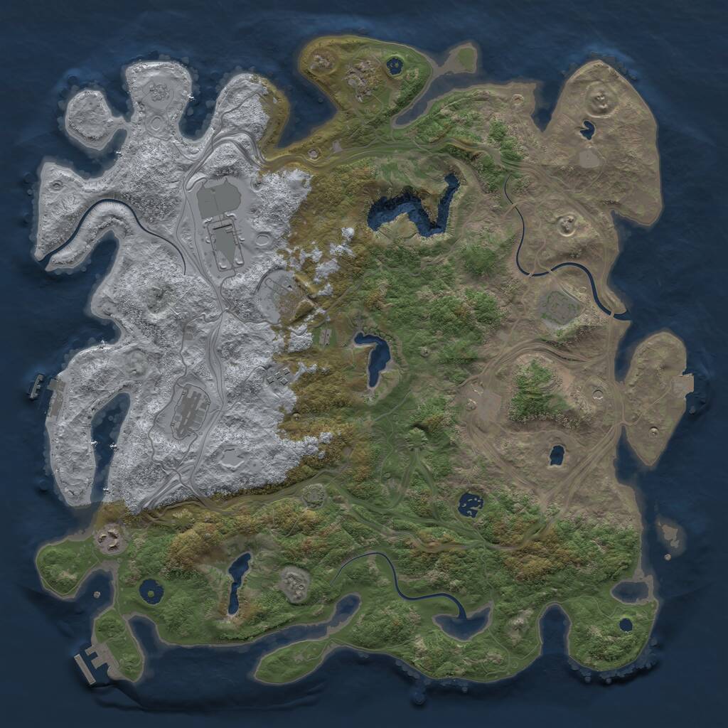 Rust Map: Procedural Map, Size: 4500, Seed: 1149464589, 15 Monuments