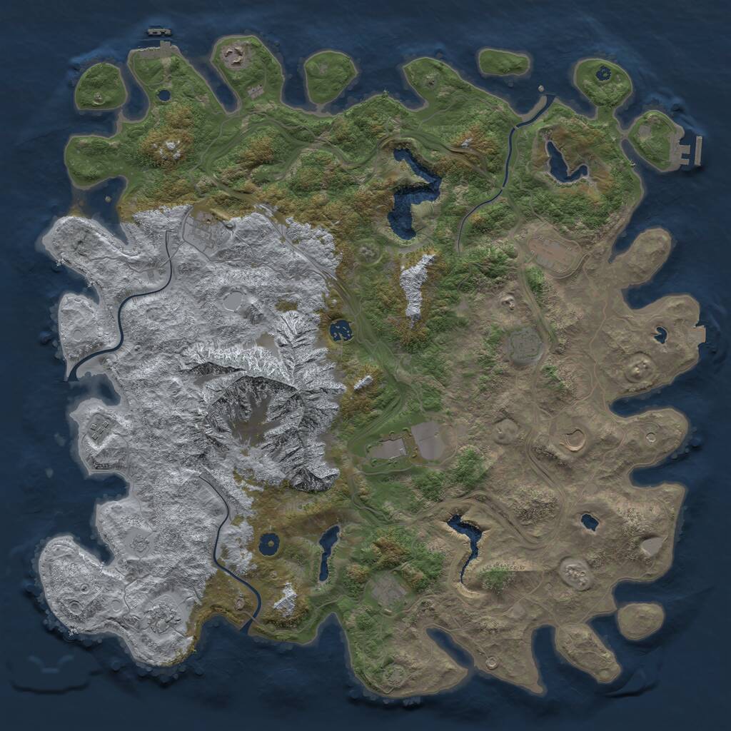 Rust Map: Procedural Map, Size: 5000, Seed: 20250316, 16 Monuments