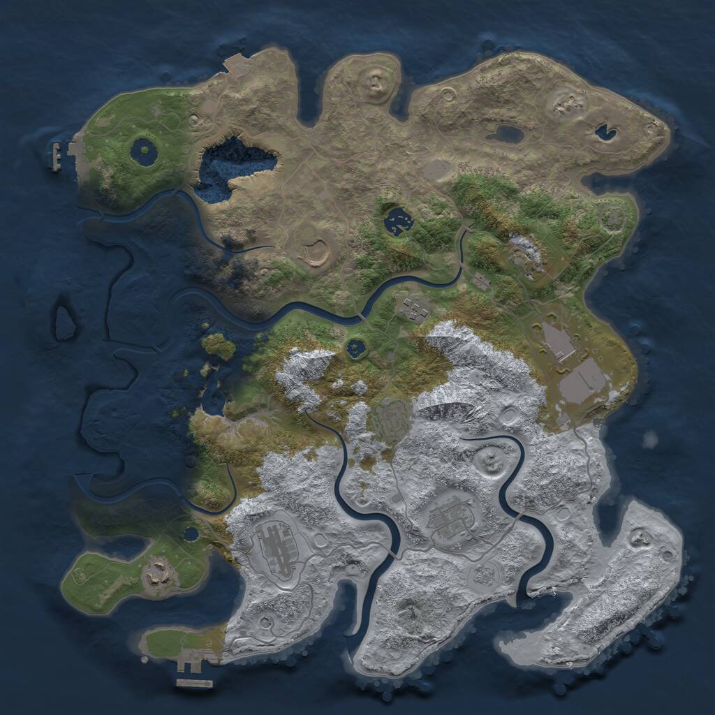 Rust Map: Procedural Map, Size: 4000, Seed: 56129, 15 Monuments