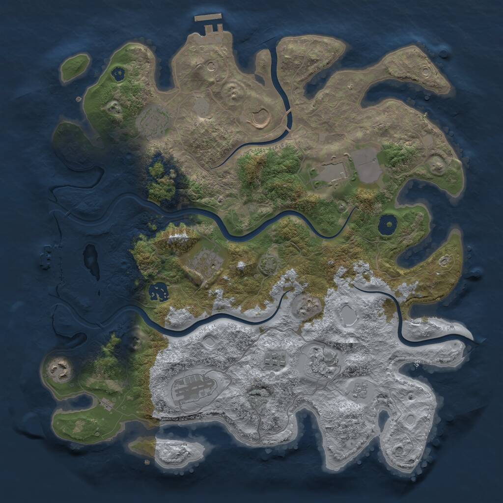Rust Map: Procedural Map, Size: 3750, Seed: 1618908541, 15 Monuments