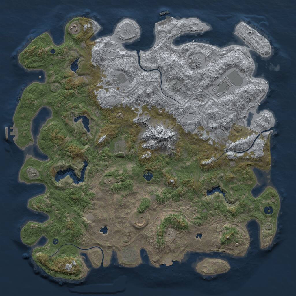 Rust Map: Procedural Map, Size: 5000, Seed: 1287700308, 16 Monuments