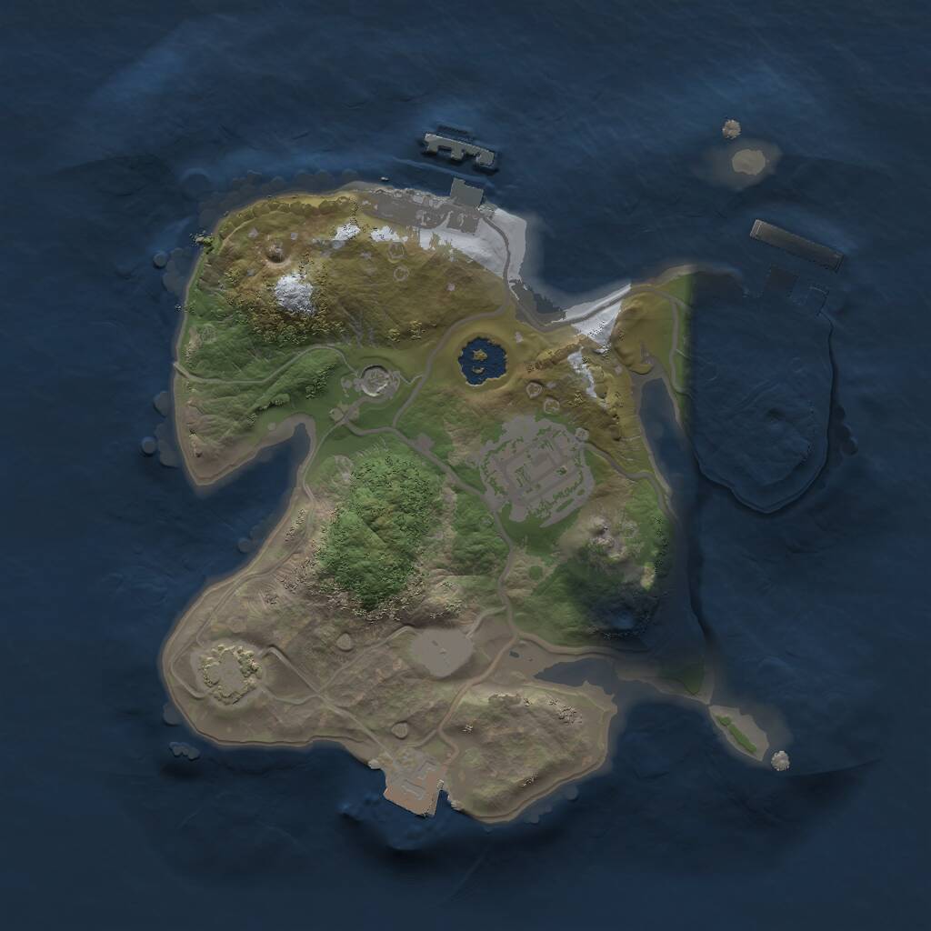 Rust Map: Procedural Map, Size: 2000, Seed: 21078264, 6 Monuments