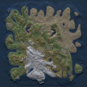 Thumbnail Rust Map: Procedural Map, Size: 4000, Seed: 683098387, 13 Monuments