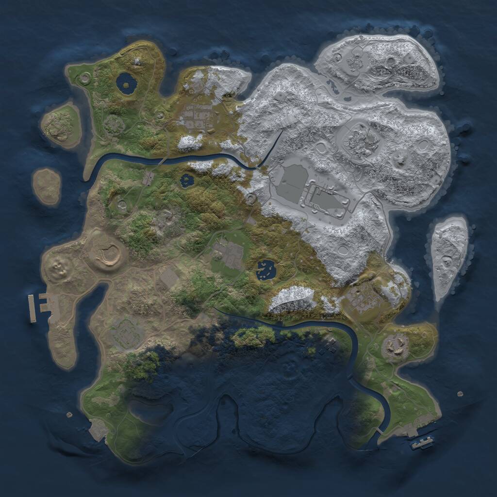 Rust Map: Procedural Map, Size: 3600, Seed: 1600602450, 16 Monuments