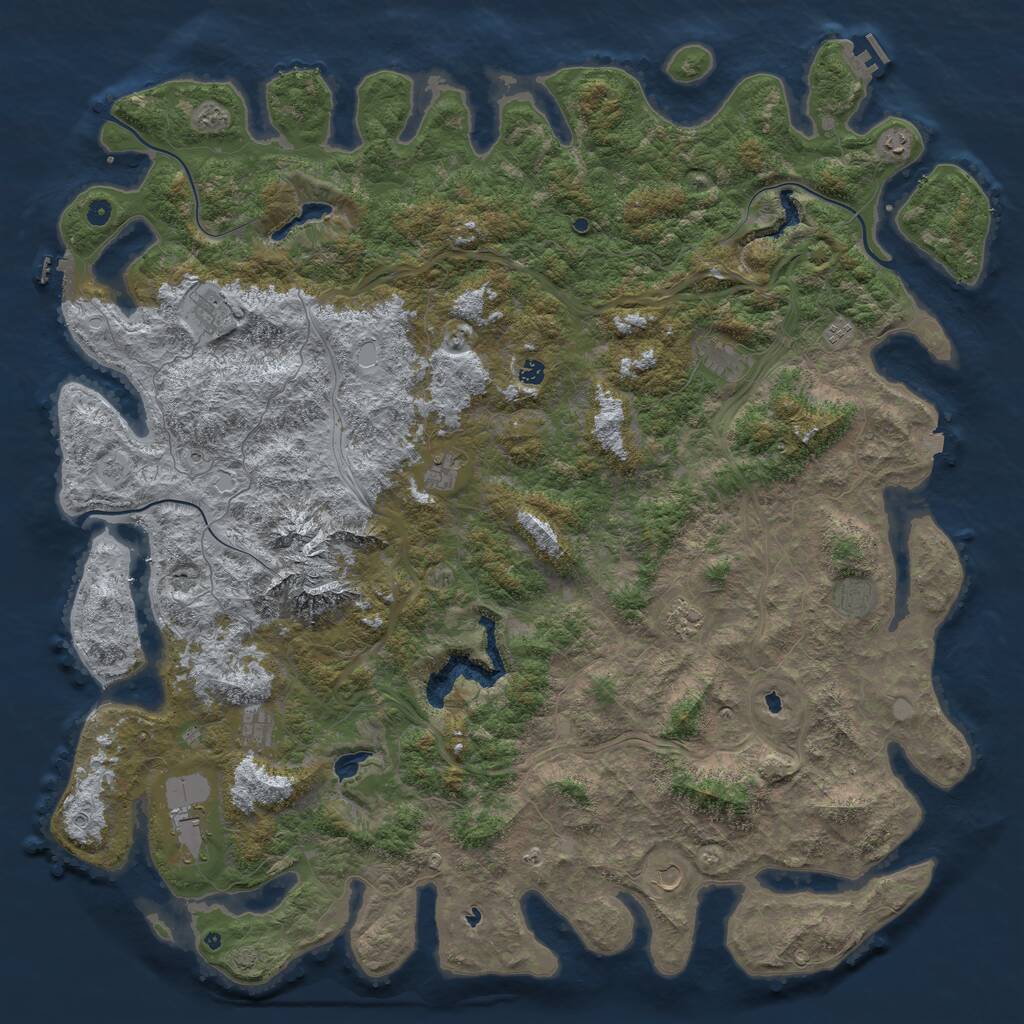 Rust Map: Procedural Map, Size: 6000, Seed: 1761805199, 17 Monuments