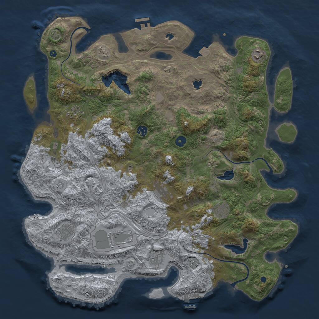 Rust Map: Procedural Map, Size: 4500, Seed: 1860180336, 15 Monuments