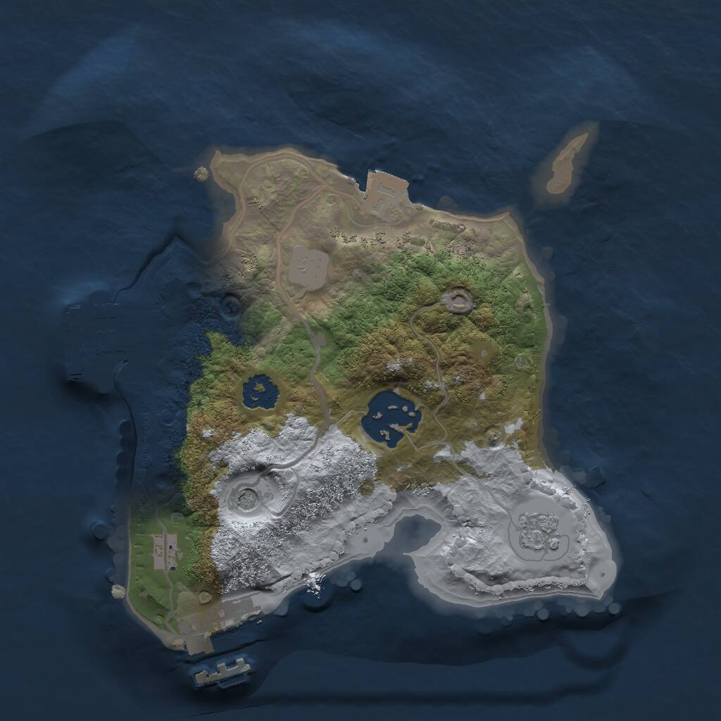 Rust Map: Procedural Map, Size: 2000, Seed: 615800331, 6 Monuments