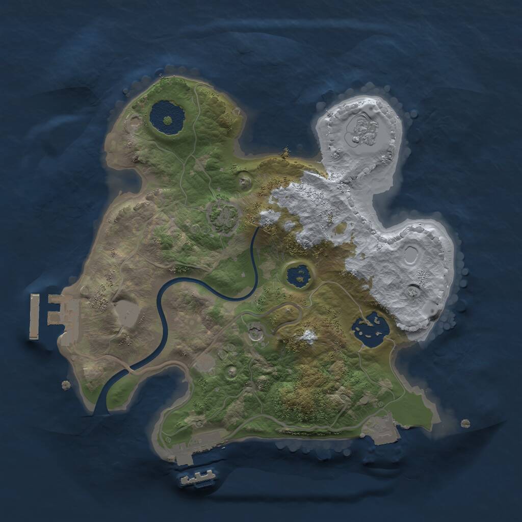 Rust Map: Procedural Map, Size: 2300, Seed: 1764166889, 7 Monuments