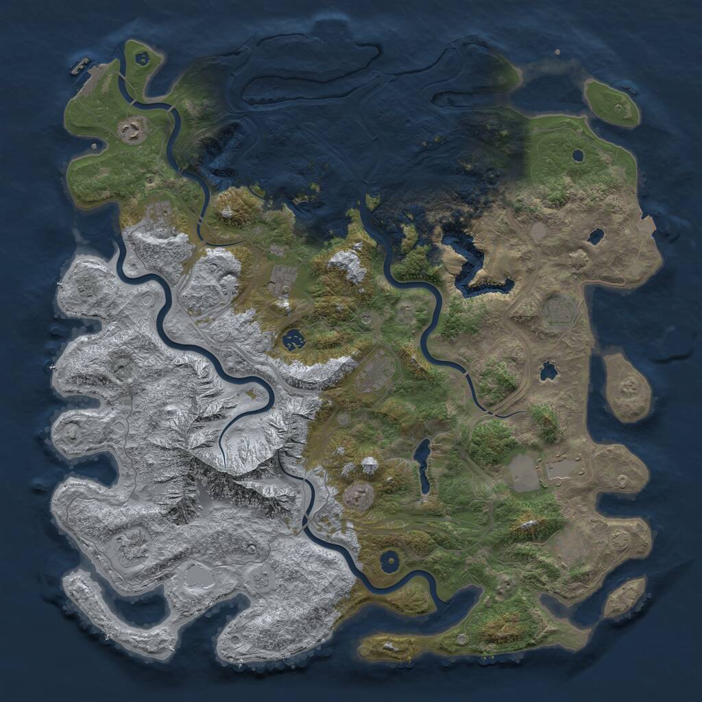 Rust Map: Procedural Map, Size: 5000, Seed: 9867431, 16 Monuments