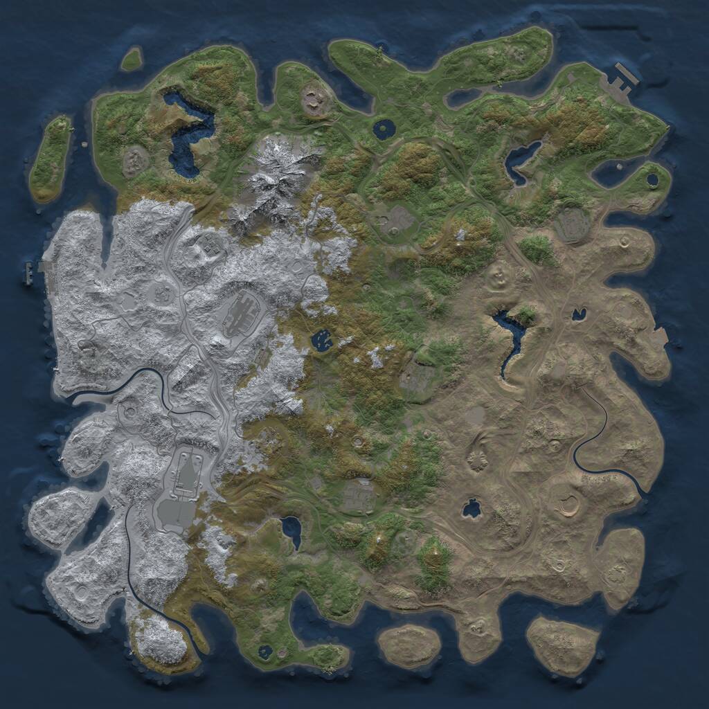 Rust Map: Procedural Map, Size: 5000, Seed: 903998363, 17 Monuments