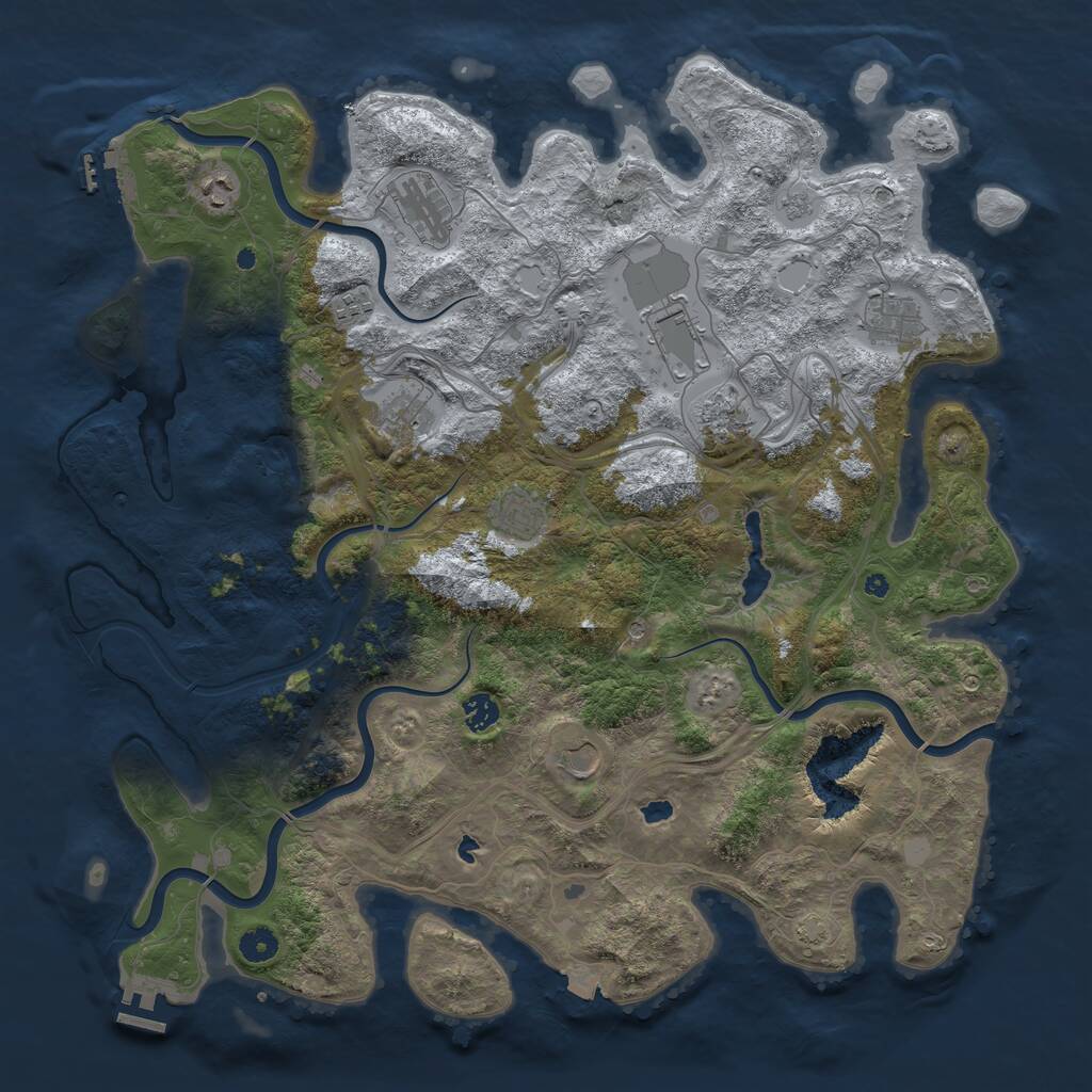 Rust Map: Procedural Map, Size: 4500, Seed: 458115547, 16 Monuments