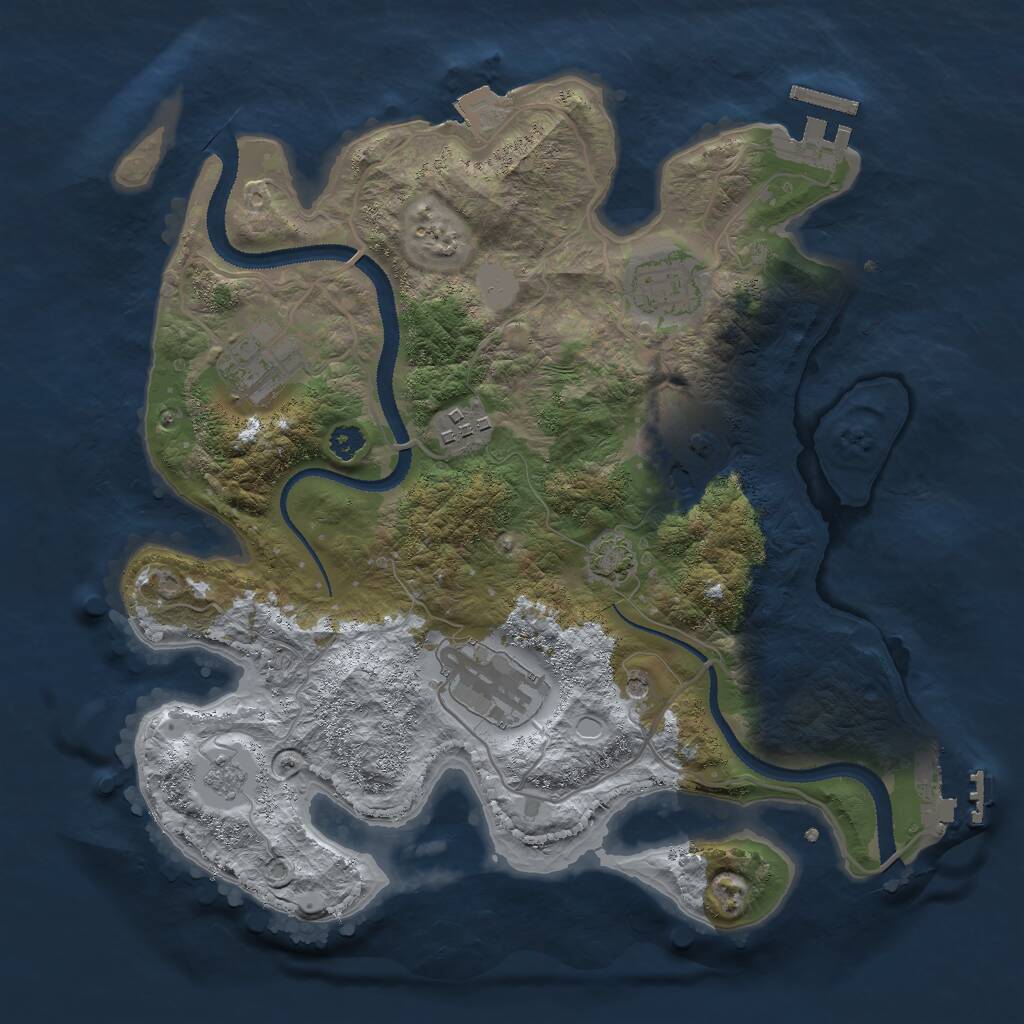 Rust Map: Procedural Map, Size: 3000, Seed: 475380862, 11 Monuments