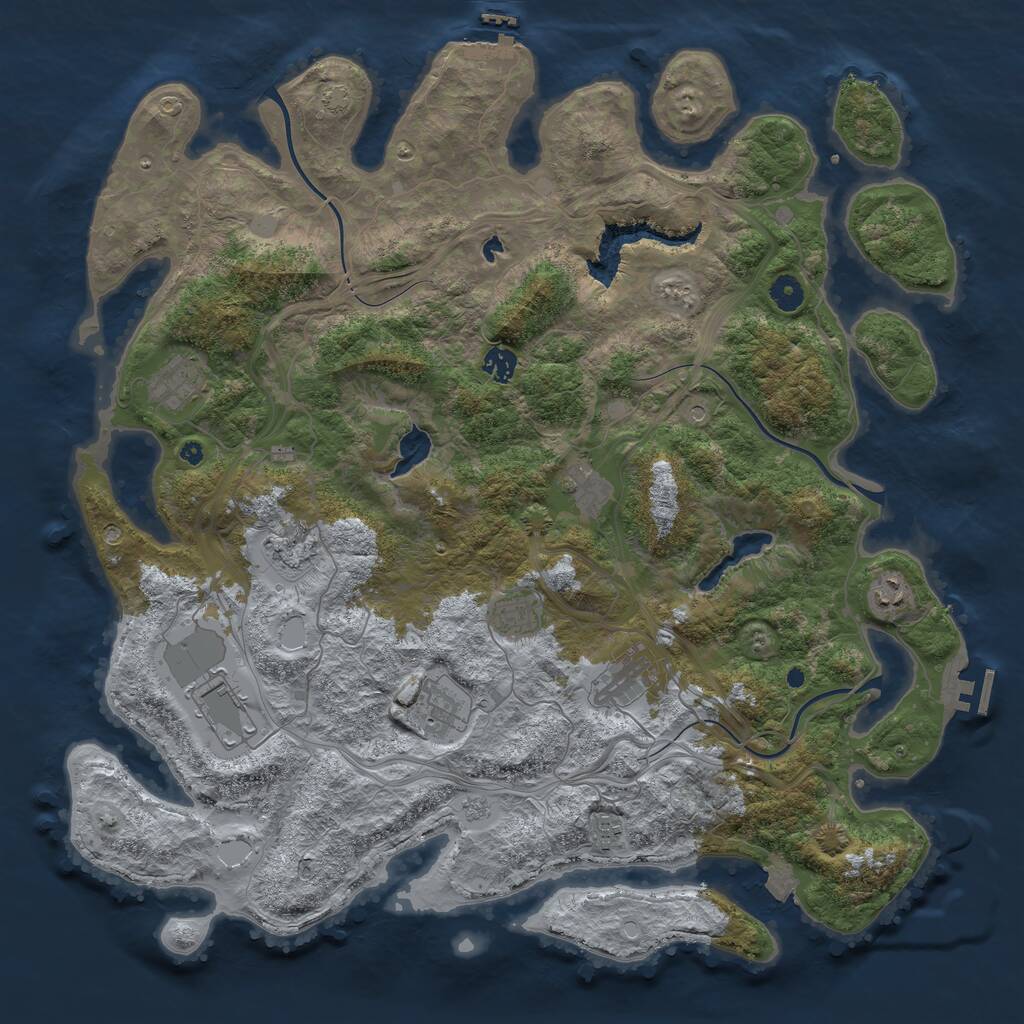Rust Map: Procedural Map, Size: 4500, Seed: 1451112580, 16 Monuments