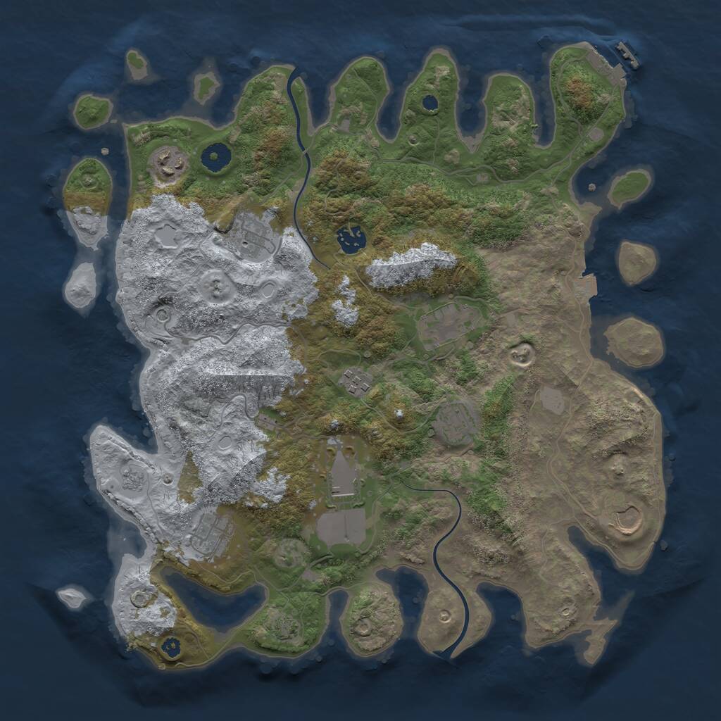 Rust Map: Procedural Map, Size: 3800, Seed: 1571655142, 14 Monuments