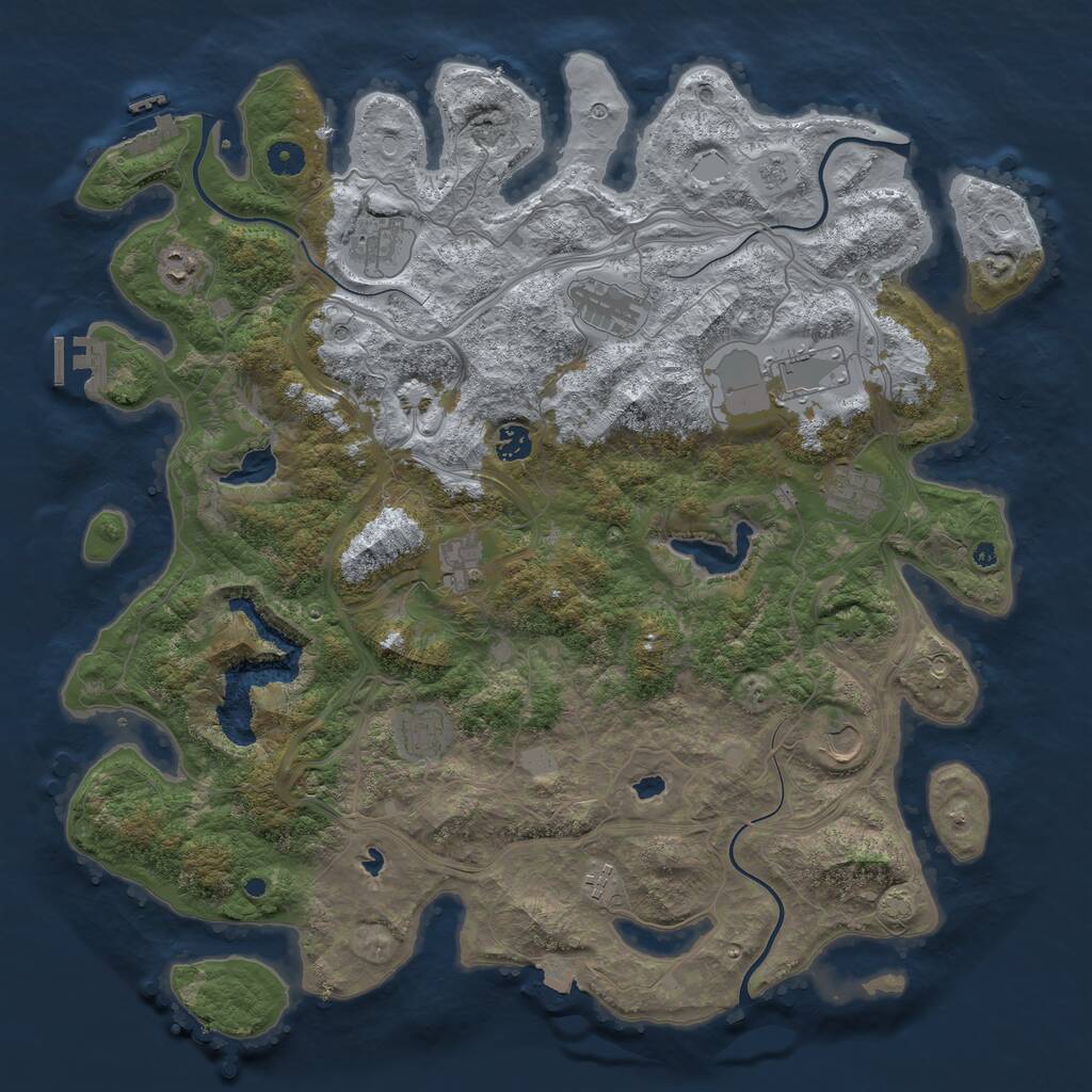 Rust Map: Procedural Map, Size: 4500, Seed: 1677916804, 16 Monuments