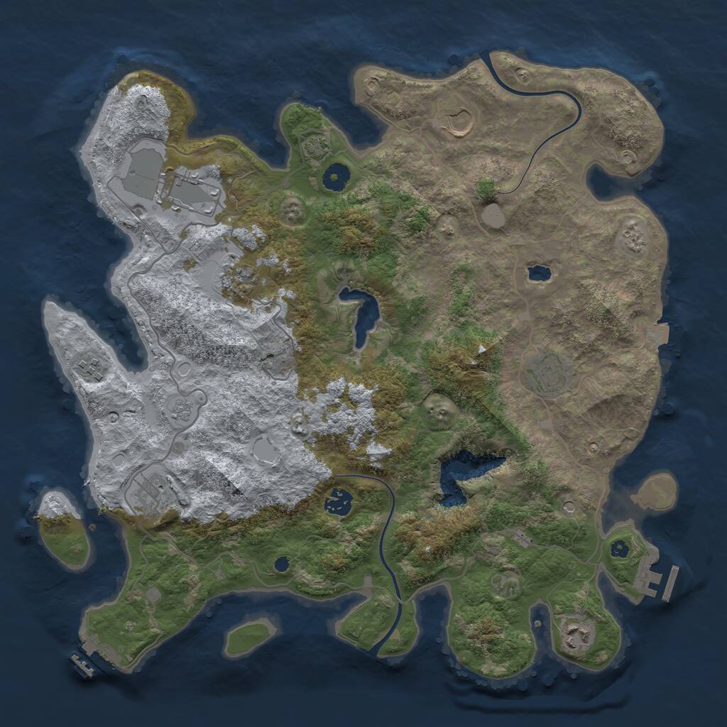 Rust Map: Procedural Map, Size: 4000, Seed: 49862374, 14 Monuments