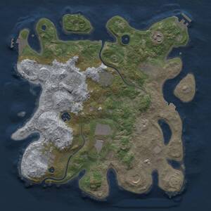Thumbnail Rust Map: Procedural Map, Size: 3500, Seed: 366935267, 14 Monuments