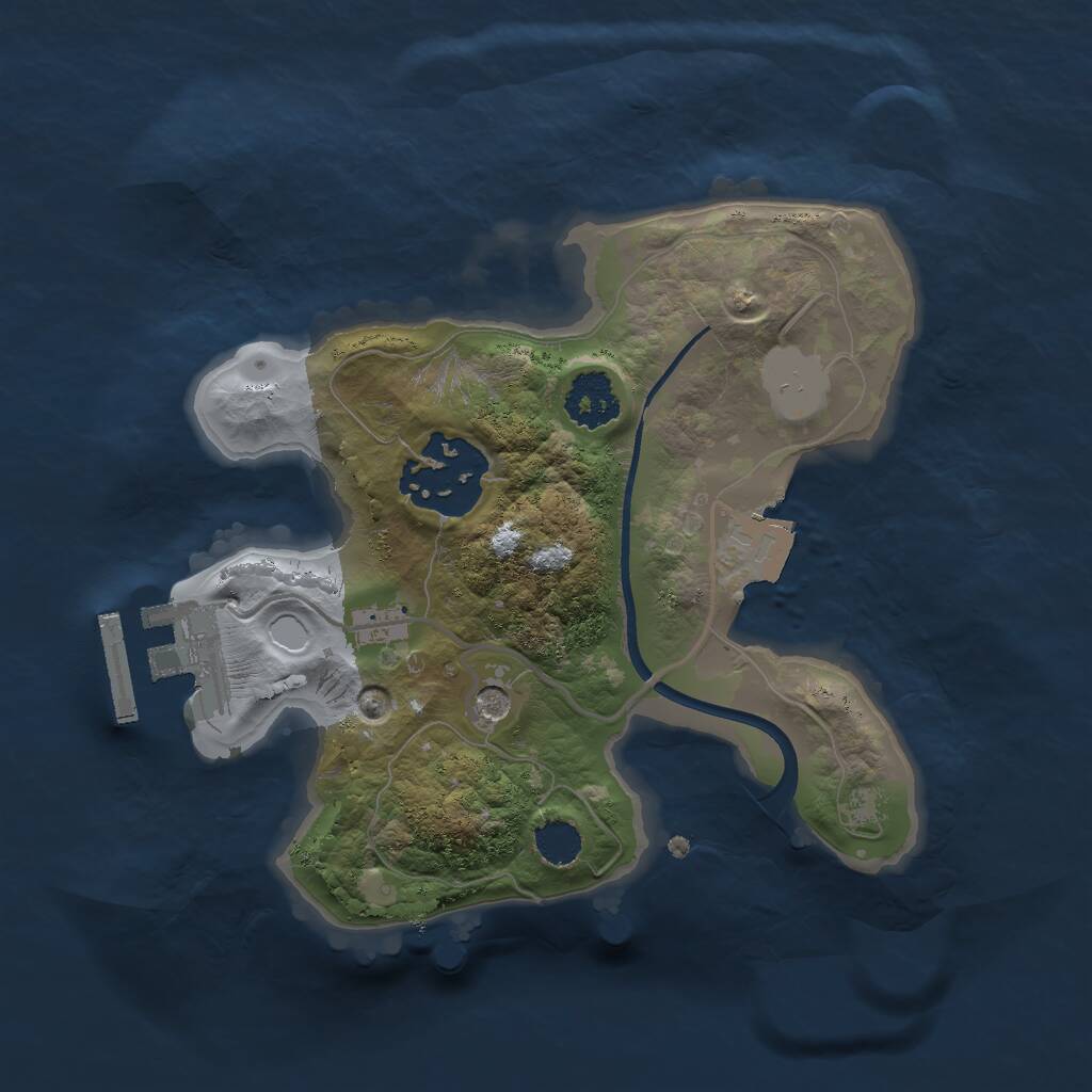 Rust Map: Procedural Map, Size: 2000, Seed: 107649624, 4 Monuments