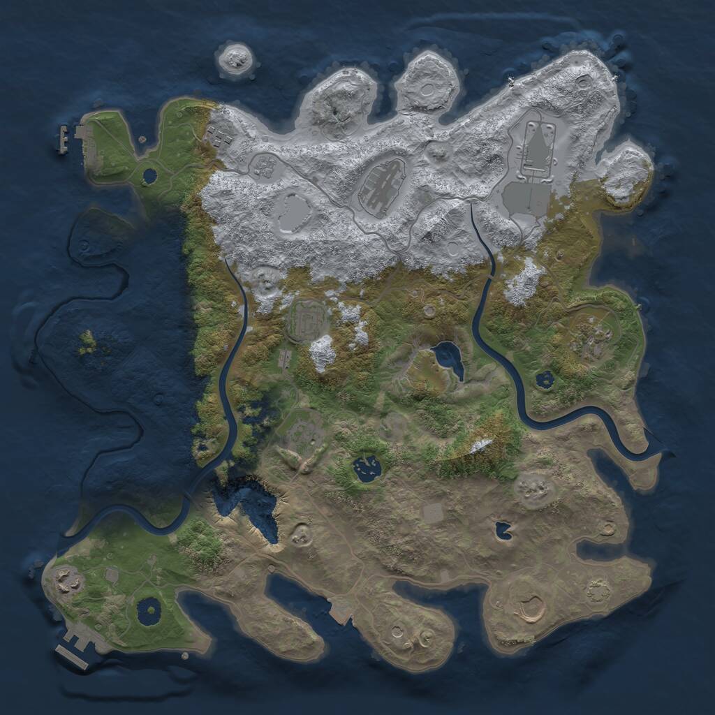 Rust Map: Procedural Map, Size: 4000, Seed: 965055495, 15 Monuments
