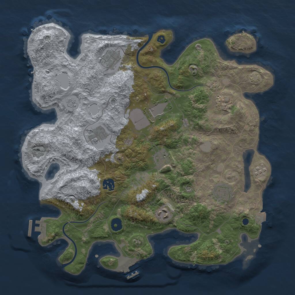Rust Map: Procedural Map, Size: 3600, Seed: 812149, 15 Monuments