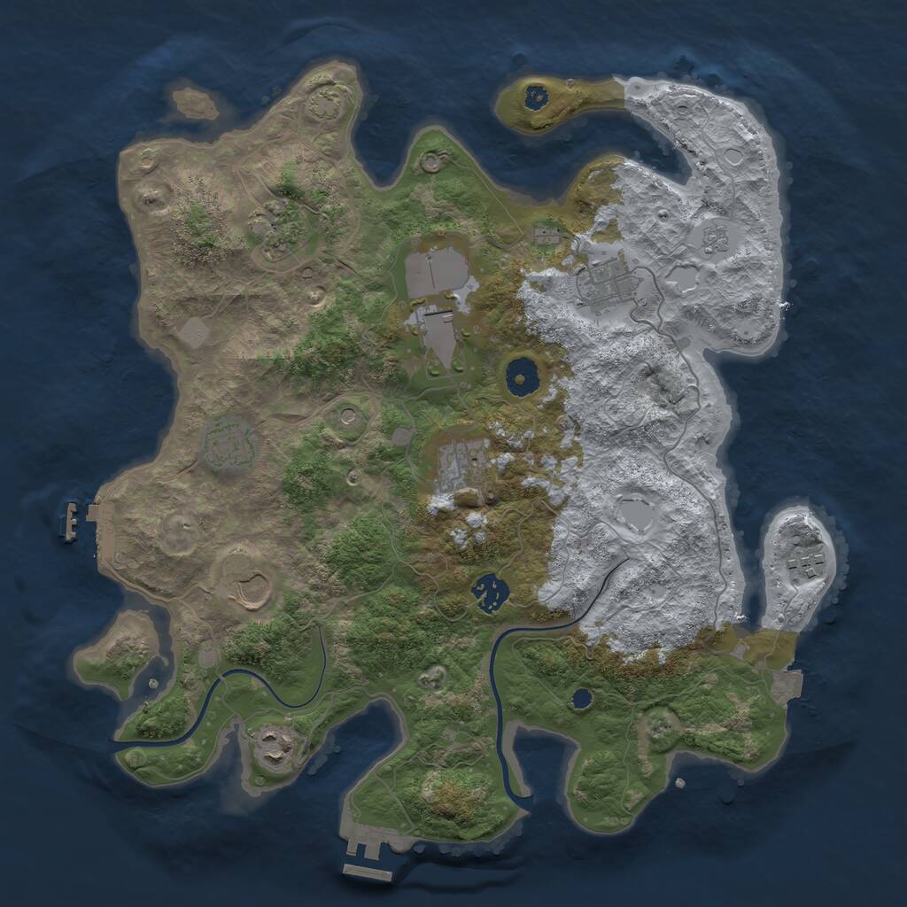 Rust Map: Procedural Map, Size: 3750, Seed: 1934596596, 15 Monuments