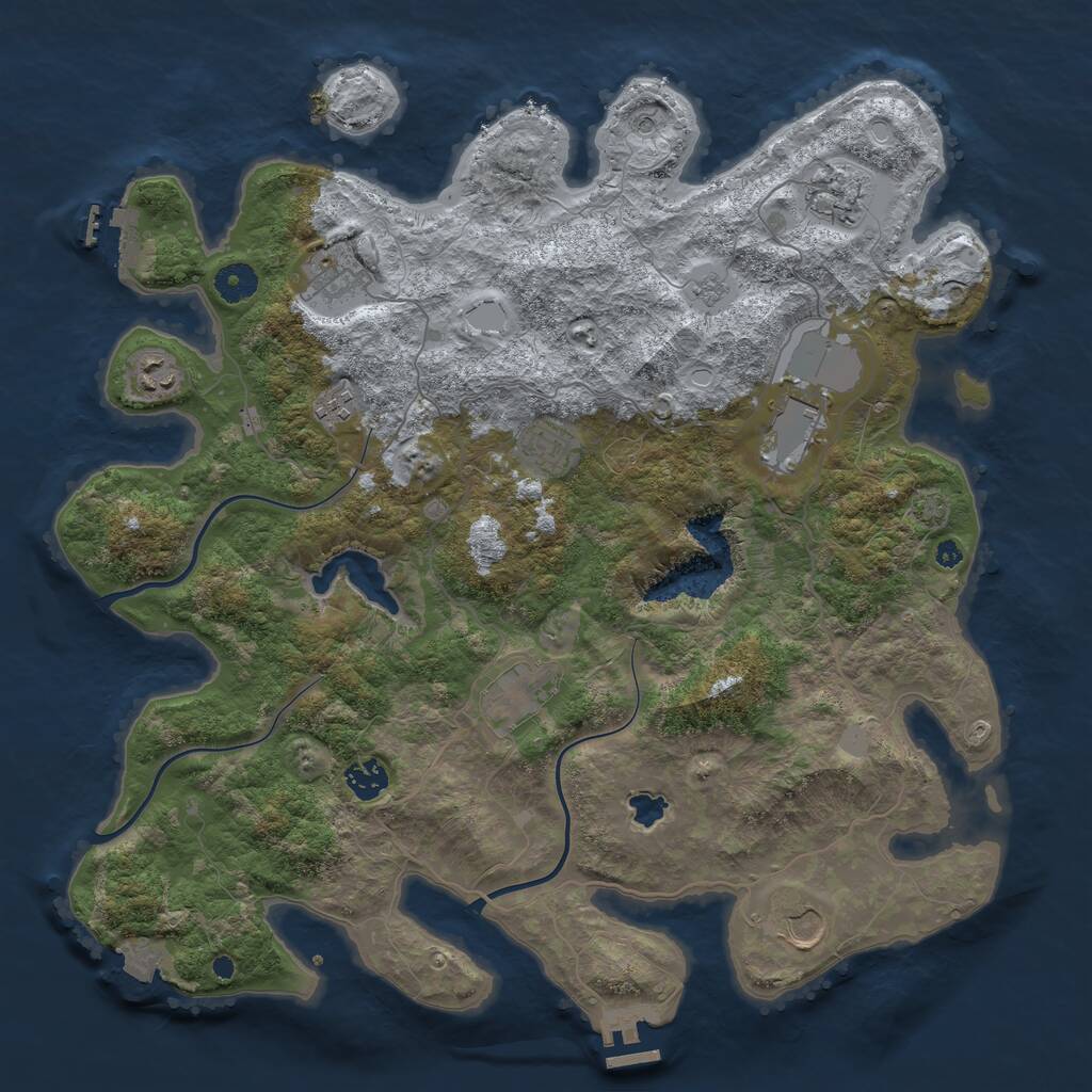Rust Map: Procedural Map, Size: 4050, Seed: 965055495, 15 Monuments