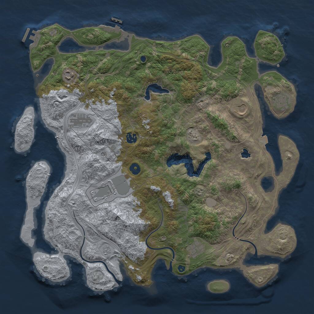 Rust Map: Procedural Map, Size: 4300, Seed: 1958234673, 13 Monuments