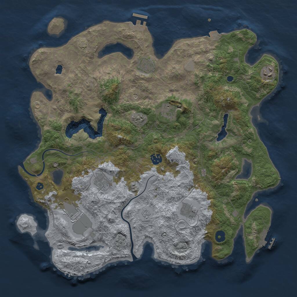 Rust Map: Procedural Map, Size: 4000, Seed: 1504514904, 14 Monuments