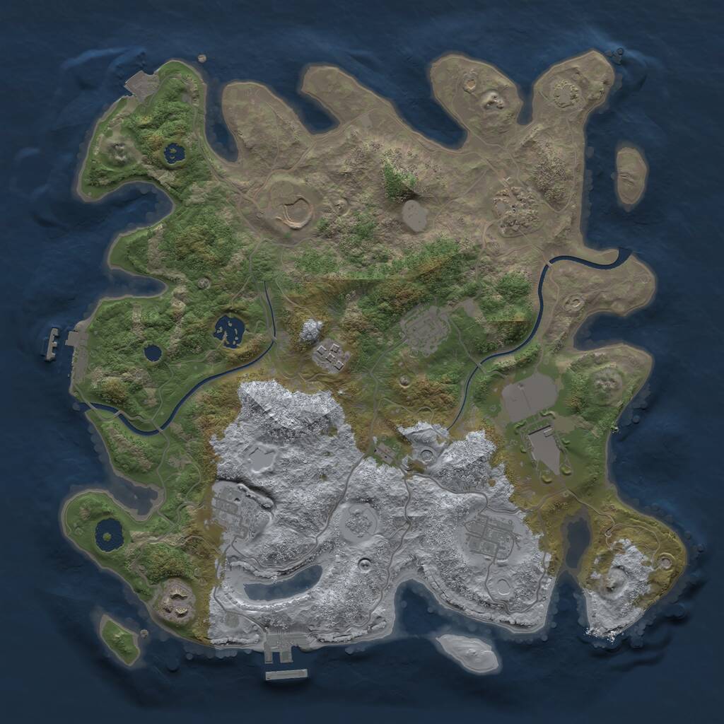 Rust Map: Procedural Map, Size: 3500, Seed: 692356, 15 Monuments