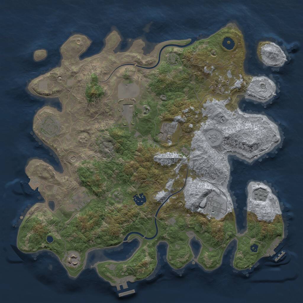Rust Map: Procedural Map, Size: 3700, Seed: 1705328667, 15 Monuments