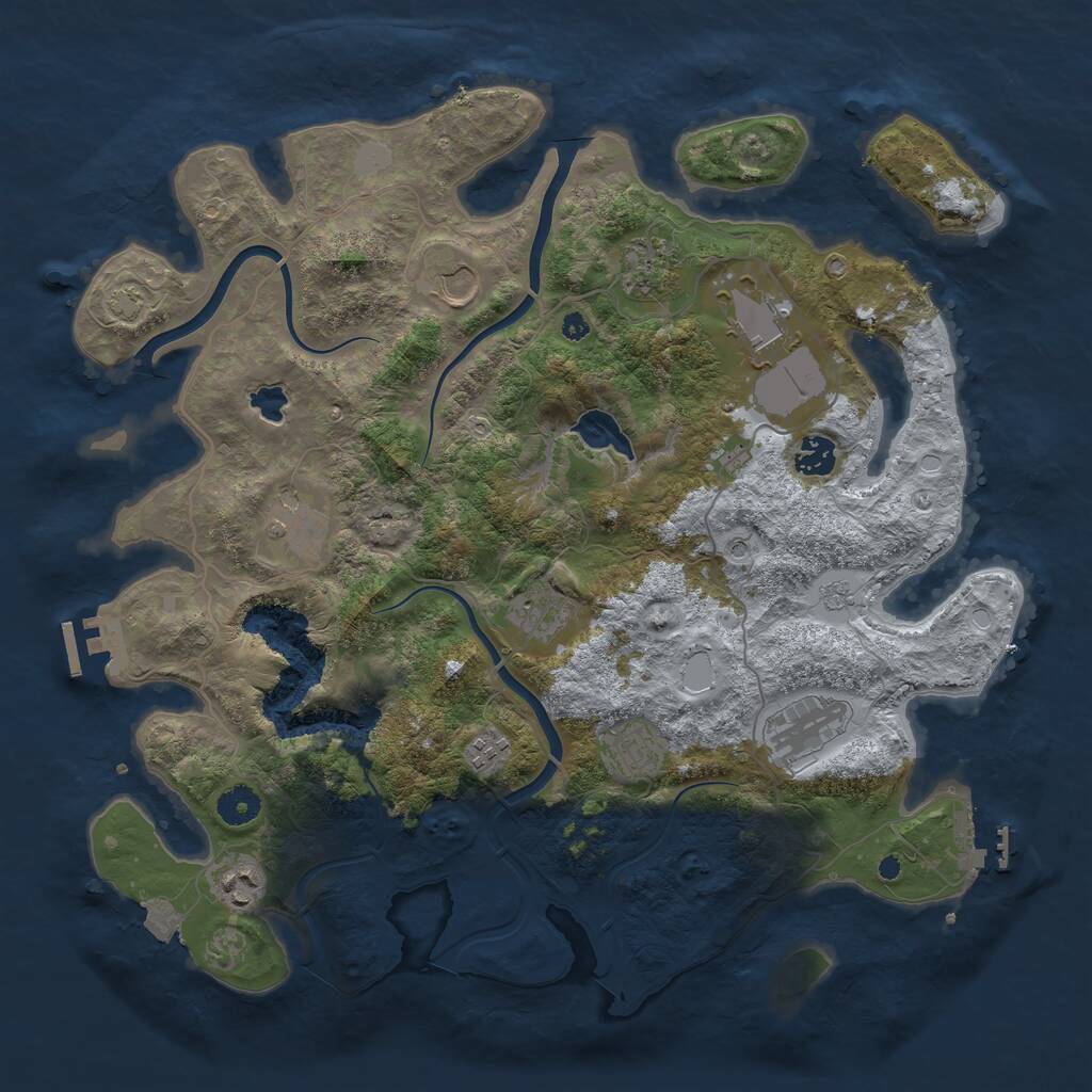 Rust Map: Procedural Map, Size: 4000, Seed: 93365952, 16 Monuments