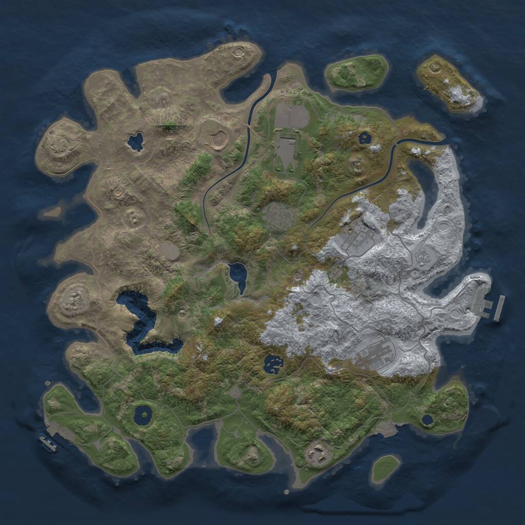 Rust Map: Procedural Map, Size: 4000, Seed: 93365952, 13 Monuments