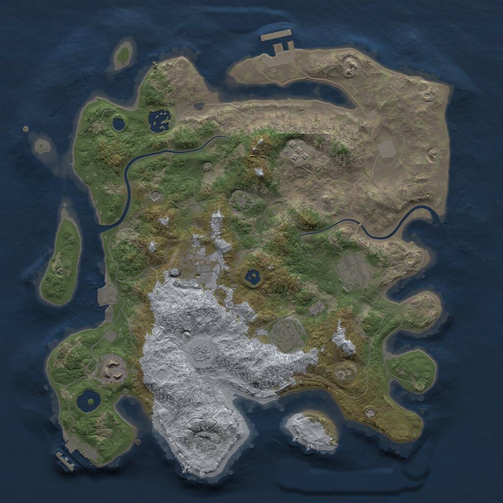 Rust Map: Procedural Map, Size: 3300, Seed: 782734474, 12 Monuments