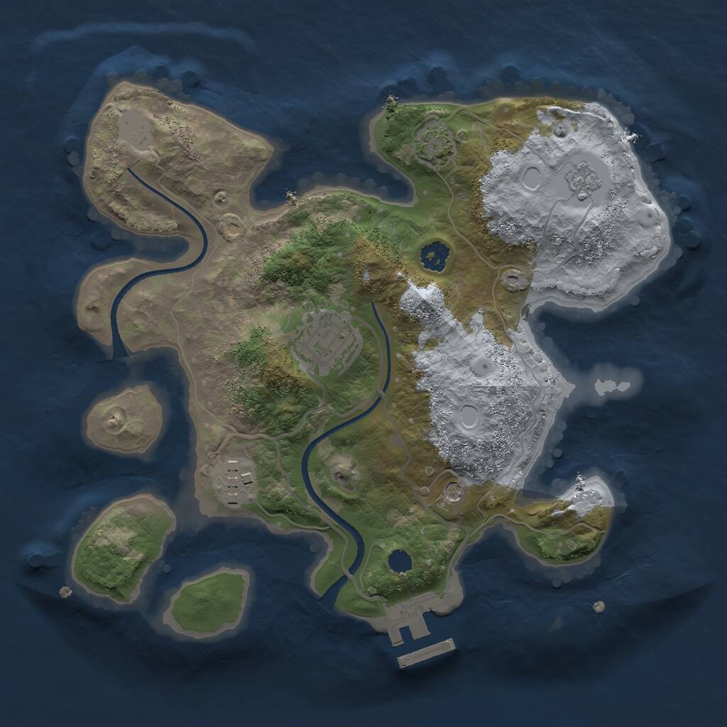 Rust Map: Procedural Map, Size: 2500, Seed: 15163, 7 Monuments