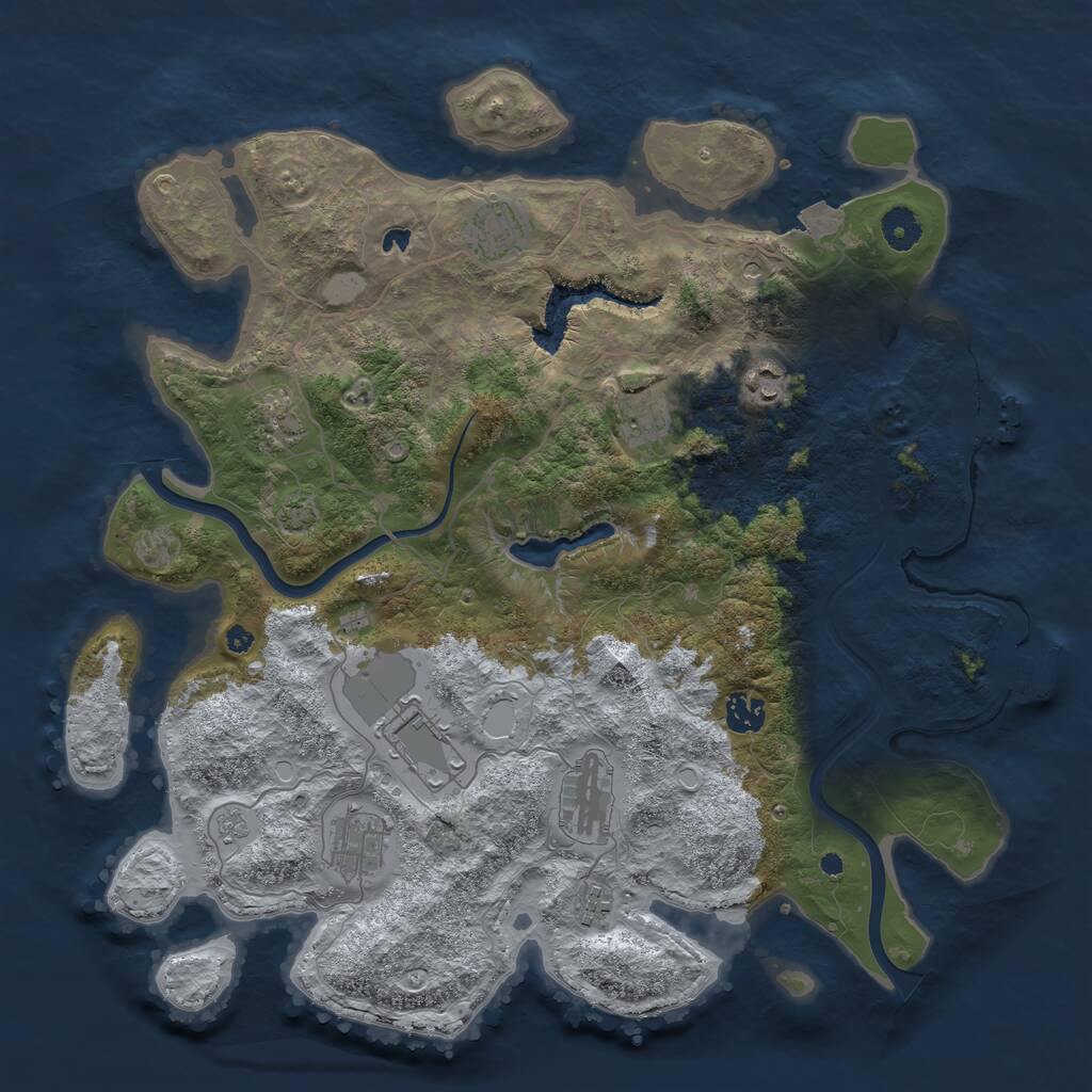 Rust Map: Procedural Map, Size: 4000, Seed: 7891011, 15 Monuments