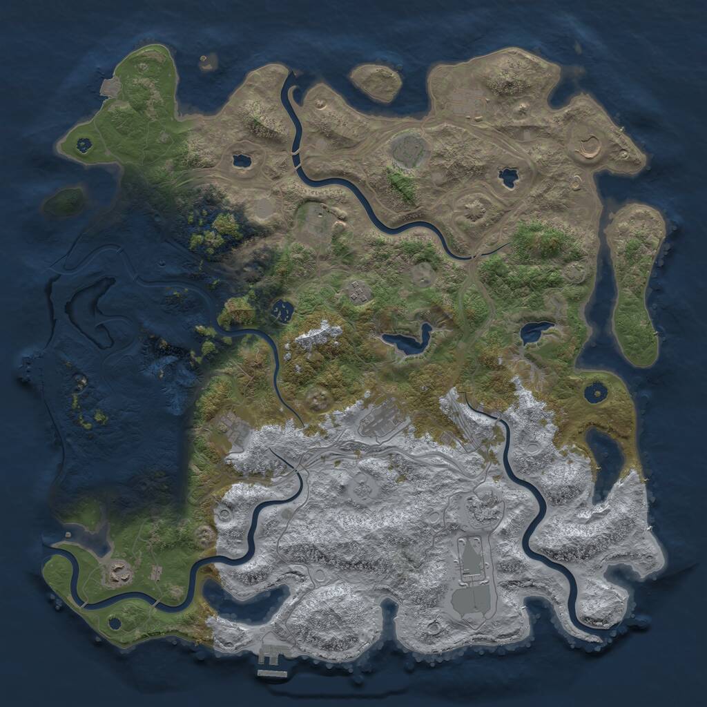 Rust Map: Procedural Map, Size: 4828, Seed: 357231509, 17 Monuments