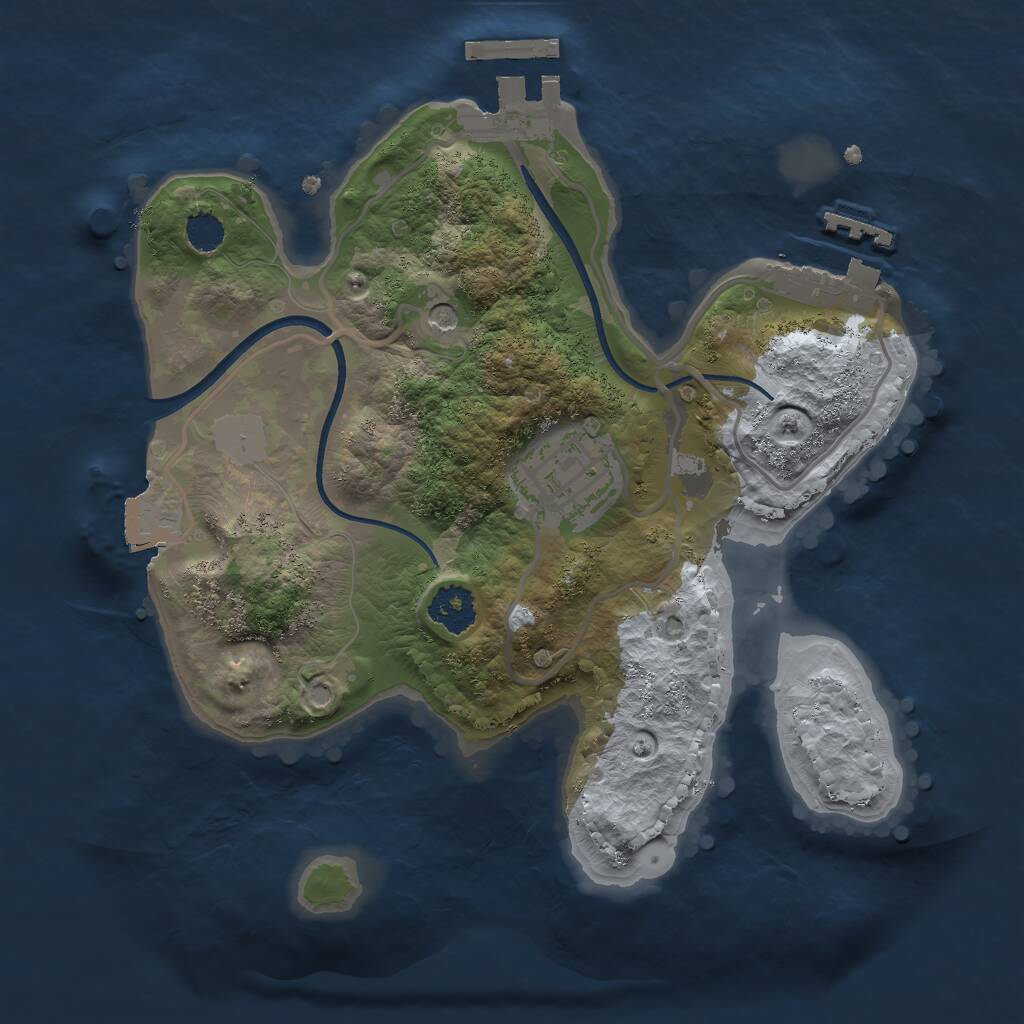 Rust Map: Procedural Map, Size: 2200, Seed: 959549173, 5 Monuments